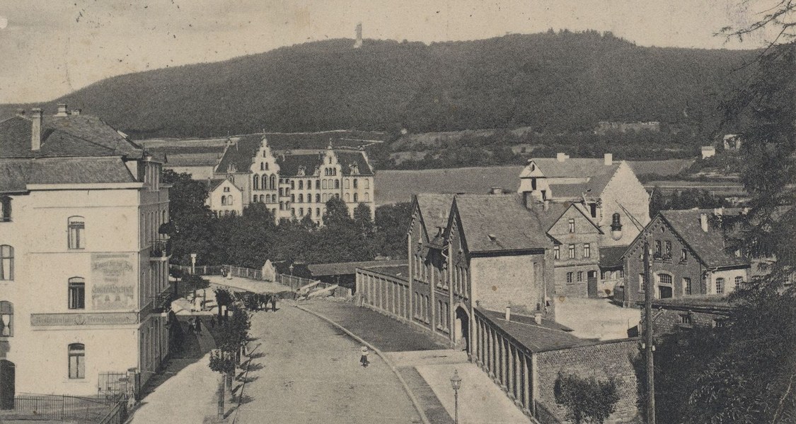 Historische Ansicht der Marburger Biegenstraße um 1910