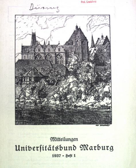 Das ist das Cover des Universitätsbundes 1937