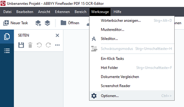 Dropdown Werkzeuge