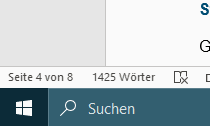 Statusleiste mit Seitenzahlen
