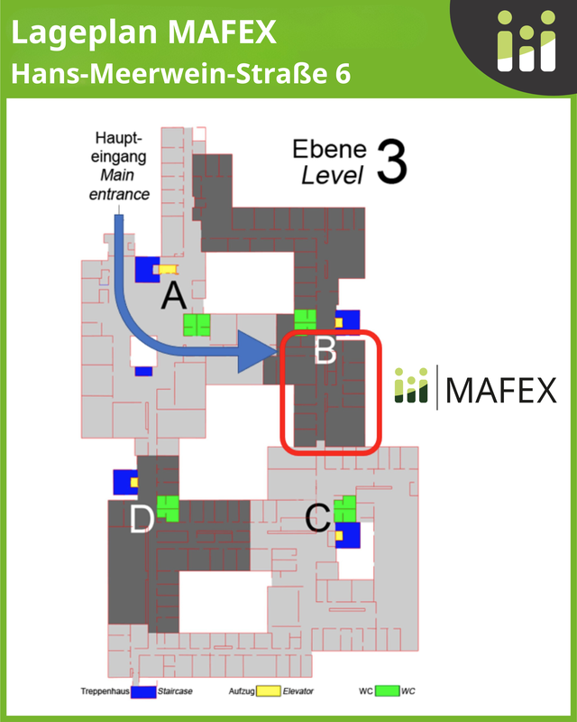 Lageplan des MAFEX in der Hans-Meerwein-Straße 6