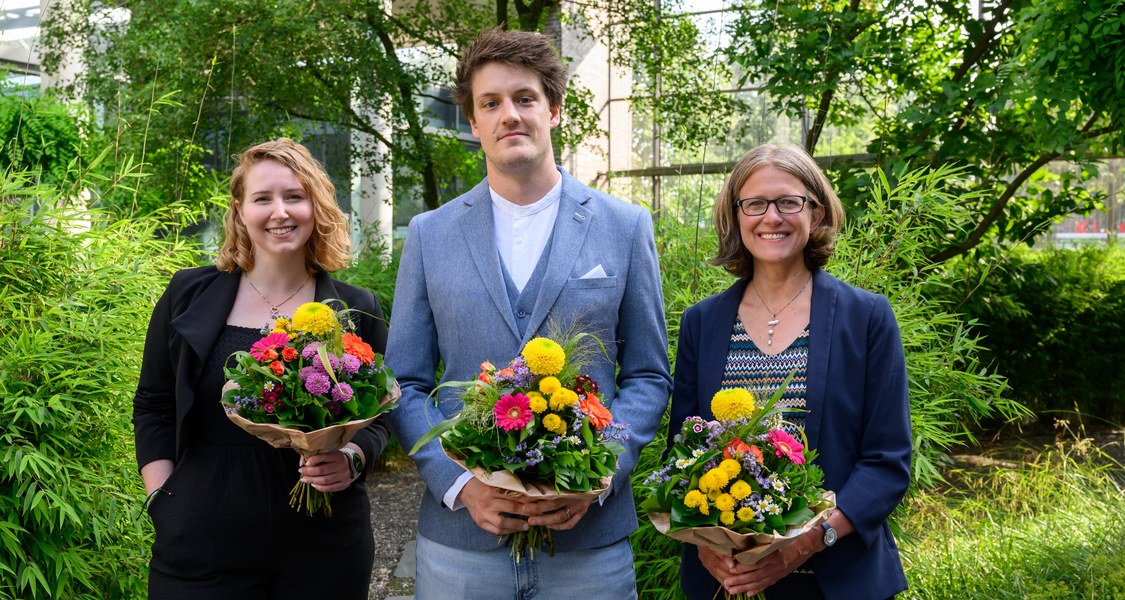Das Foto zeigt Susanne Meinert als Preisträgerin des Wissenschafts-Förderpreises 2026 der Universitätsgesellschaft Münster.