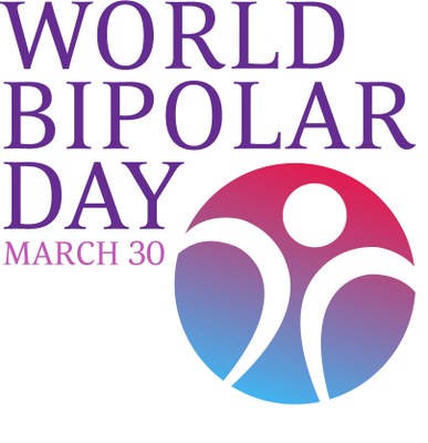 Dargestellt ist das Logo des World Bipolar Days - eine gemeinsame Initiative der International Society for Bipolar Disorders (ISBD), der International Bipolar Foundation (IBPF) und des Asian Network of Bipolar Disorders (ANBD).