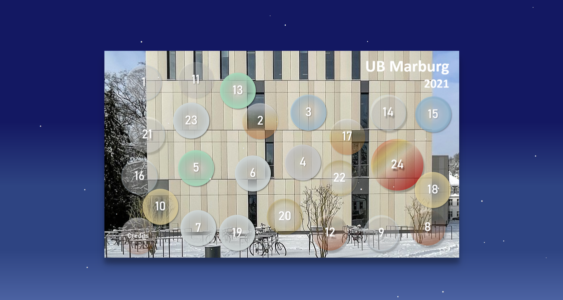 Screenshot des UB Adventskalenders