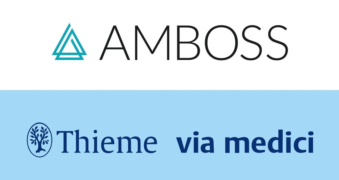 Logo von AMBOSS und via medici