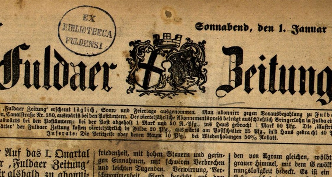 Titelblatt einer alten Zeitung