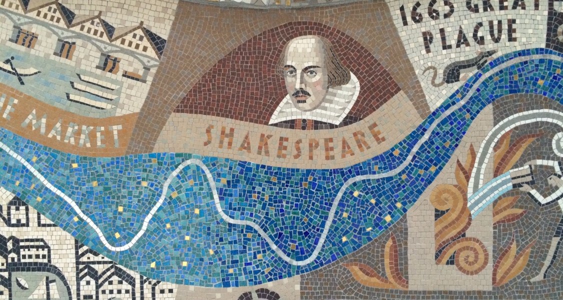 Mosaik mit Shakespeare-Portrait