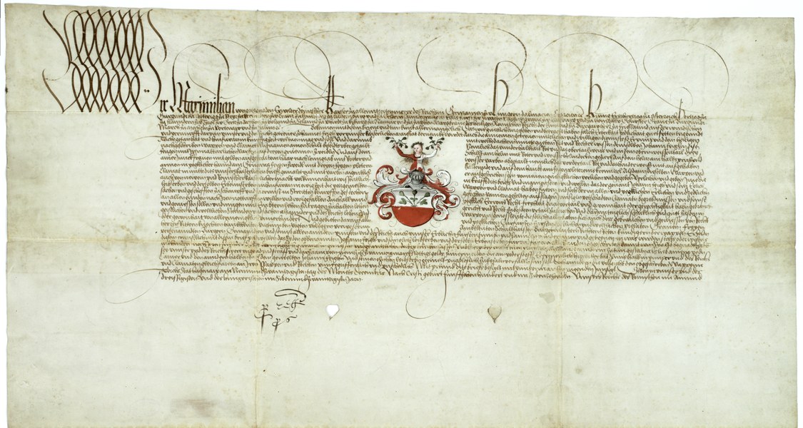 1517 erteilter Wappenbrief Kaiser Maximilian I. für Kanzler Johann Feige.