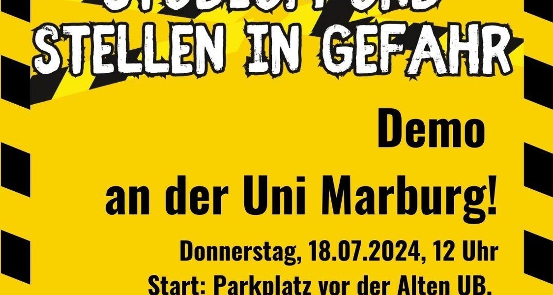 Die Beschäftigten und Studierenden der Philipps-Universität sind zum Protest gegen die angekündigten Kürzungen aufgerufen, der Personalrat informiert.