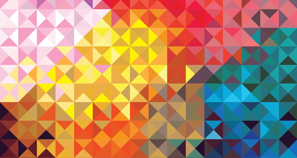 Grafik mit Dreiecken in verschiedenen Farben.