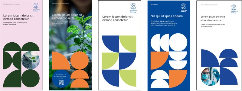 Gestaltungsbeispiele im neuen Corporate Design, Klick öffnet vergrößerte Ansicht