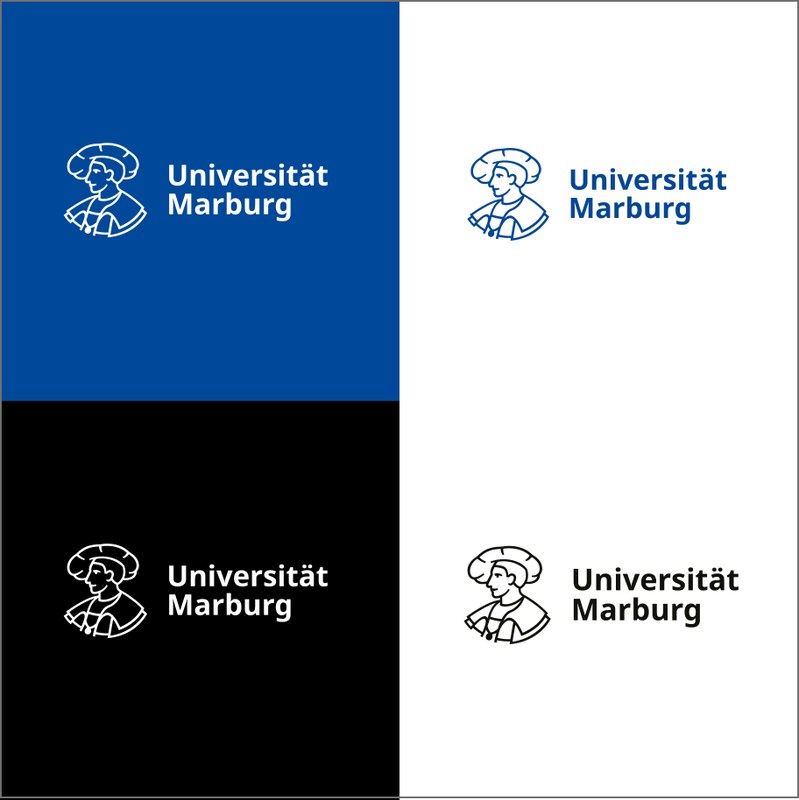 Logo Sondervariante Querformat: stilisierter Philipp, daneben der Schriftzug Universität Marburg. Klick öffnet vergrößerte Ansicht