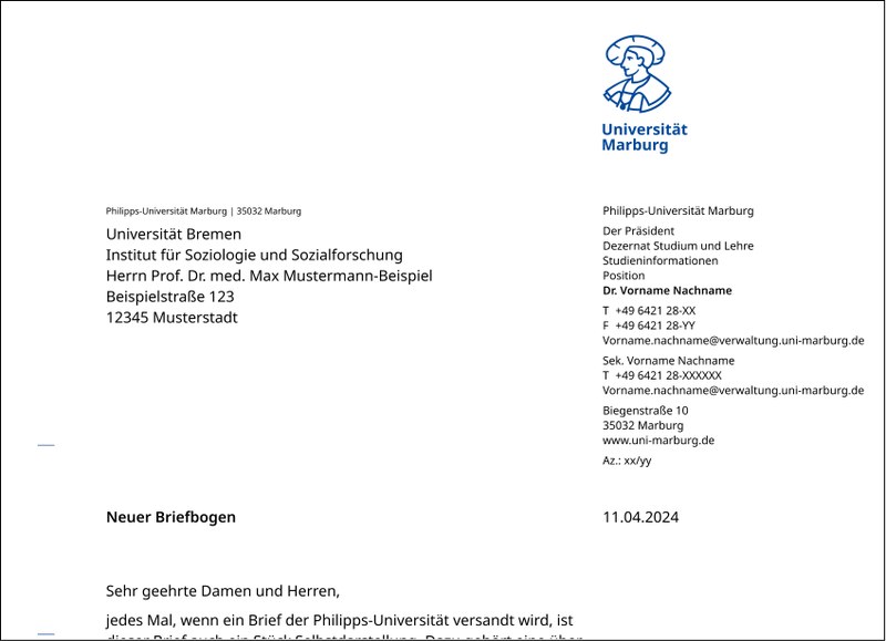 Briefkopf: oben rechts das Logo, darunter Kontaktinformationen. Klick öffnet vergrößerte Ansicht