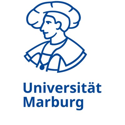 Logo: stilisierter Philipp, darunter Schriftzug Universität Marburg
