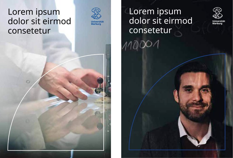 Zwei Plakate mit positiven Beispielen: gut lesbare Schrift, guter Farbkontrast, gute Bildkomposition. Klick öffnet vergrößerte Ansicht