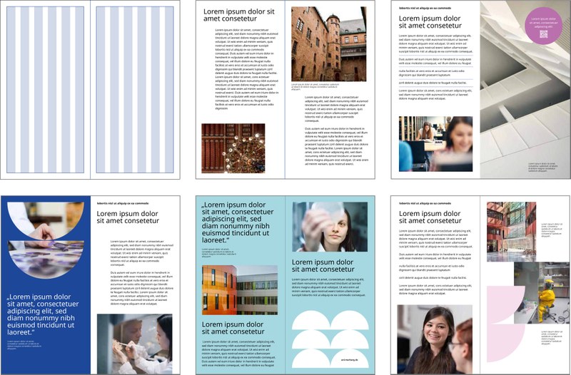 Gestaltunsgraster Innenseiten. Beschreibung nach der Grafik. Klick öffnet vergrößerte Ansicht