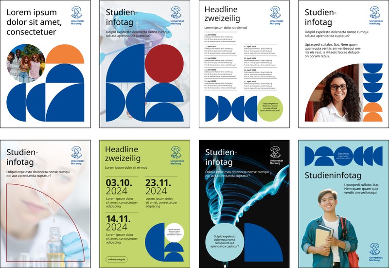 Beispiele für Plakate Markenstufe 2. Beschreibung nach der Grafik. Klick öffnet vergrößerte Ansicht
