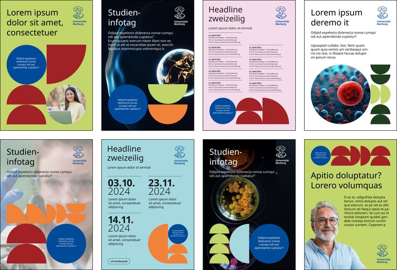 Beispiele für Plakate Markenstufe 3. Beschreibung nach der Grafik. Klick öffnet vergrößerte Ansicht