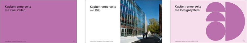 Beispiele für Kapiteltrenner Markenstufe 3. Klick öffnet vergrößerte Ansicht