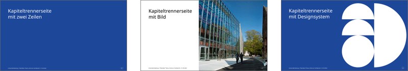Beispiele für Kapiteltrenner Markenstufe 1. Klick öffnet vergrößerte Ansicht