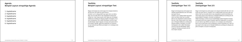 Beispiele für Folgeseiten Text Markenstufe 1. Klick öffnet vergrößerte Ansicht