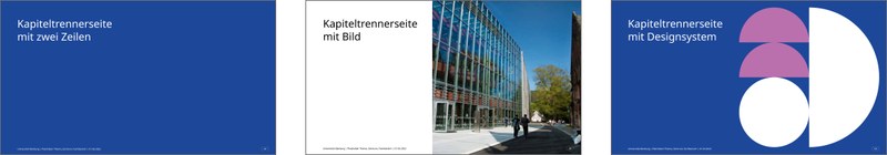 Beispiele für Kapiteltrenner Markenstufe 2. Klick öffnet vergrößerte Ansicht