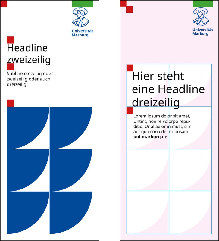 Gestaltungsraster für Roll-ups. Beschreibung nach der Grafik. Klick öffnet vergrößerte Ansicht