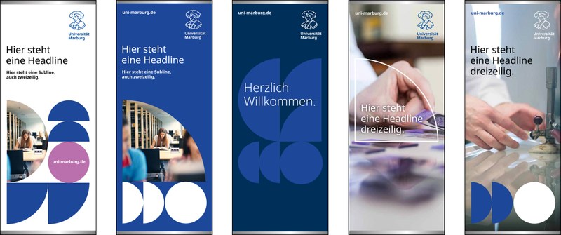 Beispiele für Roll-ups Markenstufe 1. Beschreibung nach der Grafik. Klick öffnet vergrößerte Ansicht