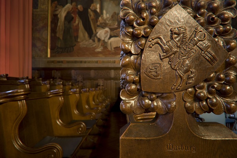 Alte Aula, Detailansicht Schnitzerei