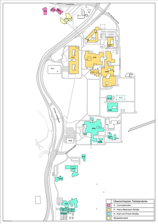 Übersichtplan Lahnberge 07/2021