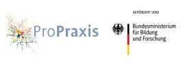 Logos von ProPraxis und dem Bundesministerium für Bildung und Forschung