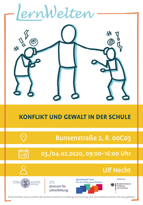Poster zur LernWelten-Veranstaltung "Konflikt und Gewalt in der Schule".