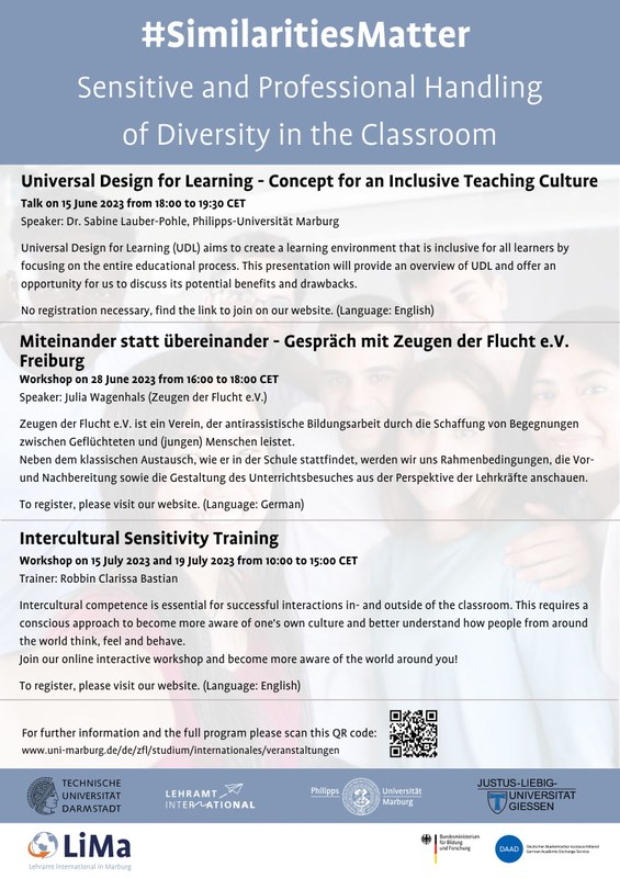 Poster showing details of the event series Similarities Matter. For details on the events see text on this webasite.