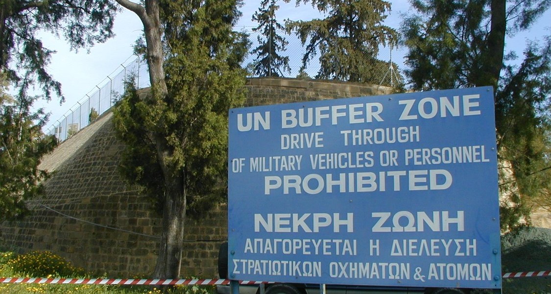 The buffer zone on the island of Cyprus, controlled by the United Nations Peacekeeping Force in Cyprus, separates the territory of the de facto regime of the Turkish Republic of Northern Cyprus from the territory under the control of the Republic of Cyprus.