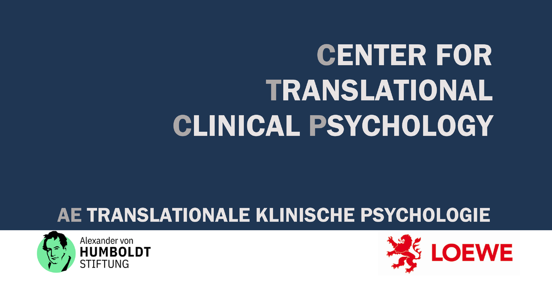 Banner image of the Center for Translational Clinical Psychology, with the logos of the Alexander-von-Humboldt Foundation and the LOEWE Program.