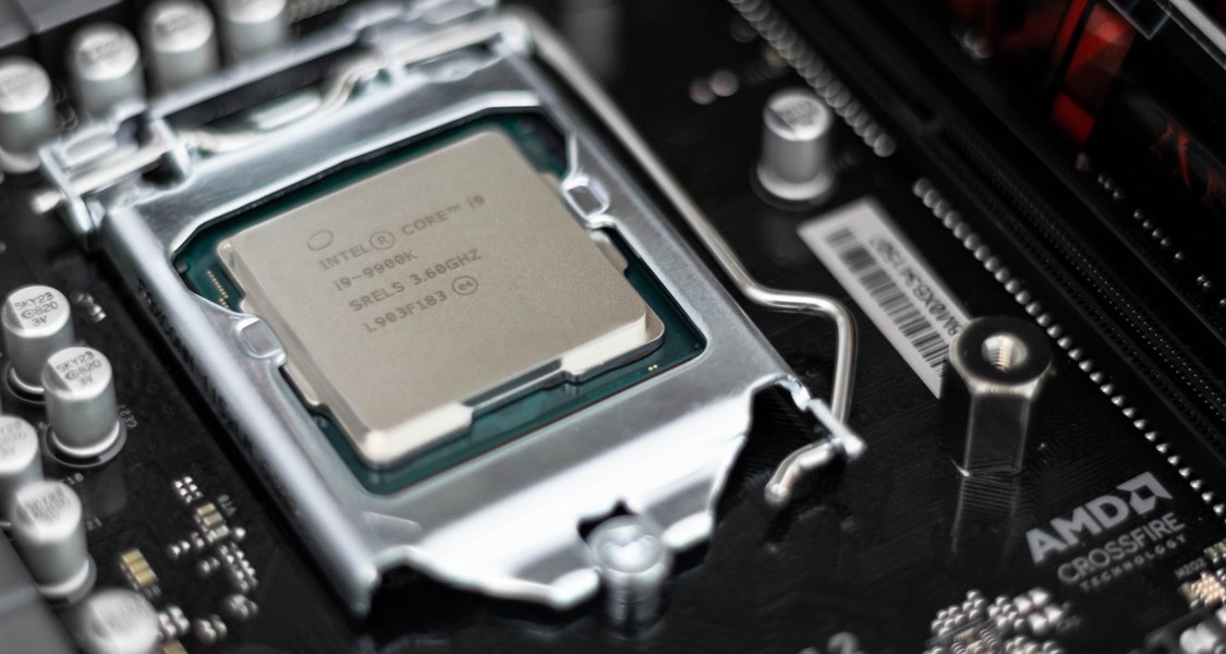 Close-up of an Intel CPU