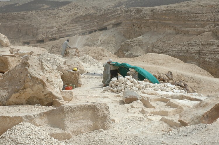 View of the archeological site at Dayr al-Barsha, Egypt.