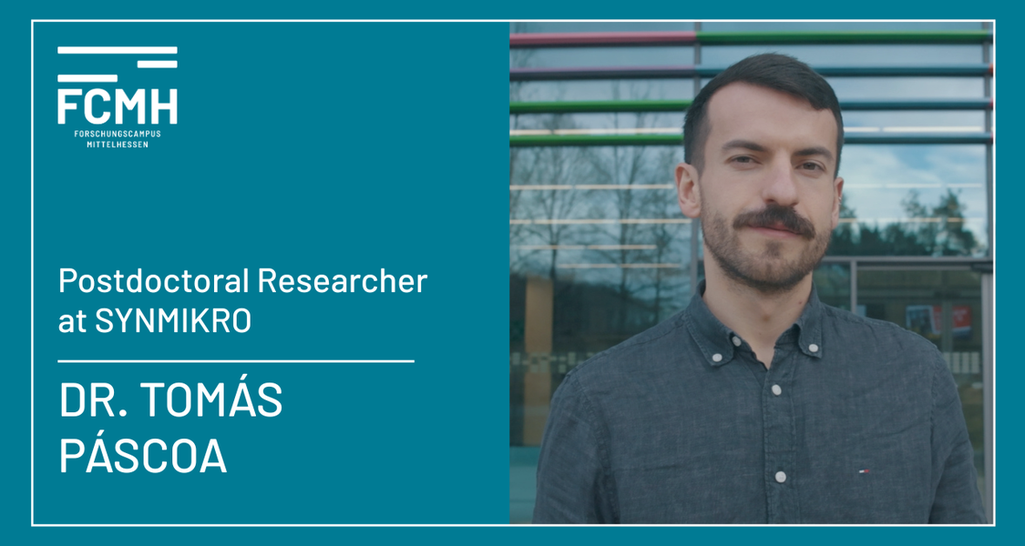 Dr. Tomás Páscoa in front of the SYNMIKRO building (FCMH Interview)