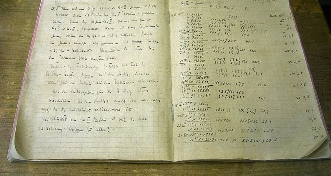 Otto Hahn's laboratory book with documentation of nuclear fission, 1938