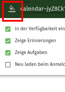 Calendar color settings