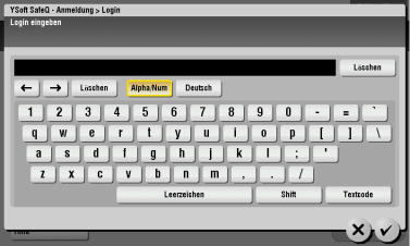 Selbstregistrierung Tastatur