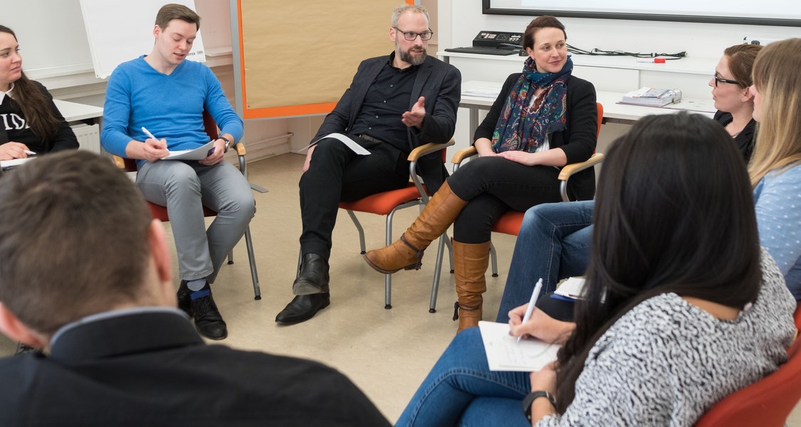 Group of people discussing