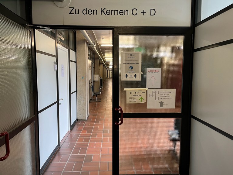 Corridor on the first floor of the Mehrzweckgebäude