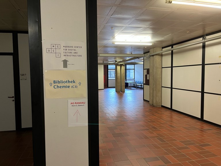 Corridor on the first floor of the Mehrzweckgebäude