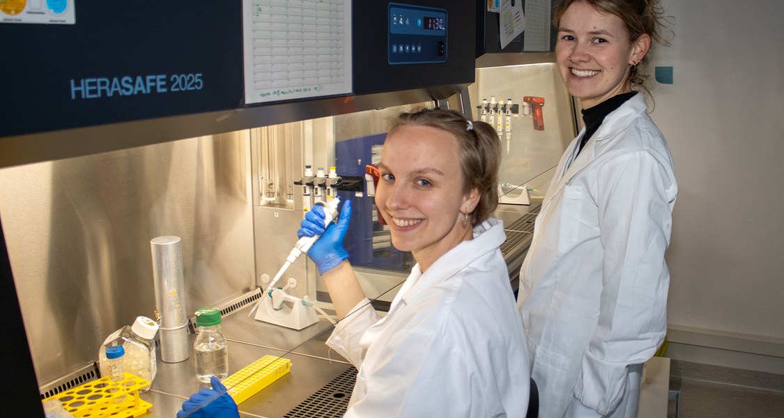 Friederike Kollmeier (left) and Anna Schlauersbach are doctoral students in Prof. Julia Weigand’s laboratory, where they are involved in research on the targeted regulation of messenger RNAs as part of the new Transregio Collaborative Research Center smART