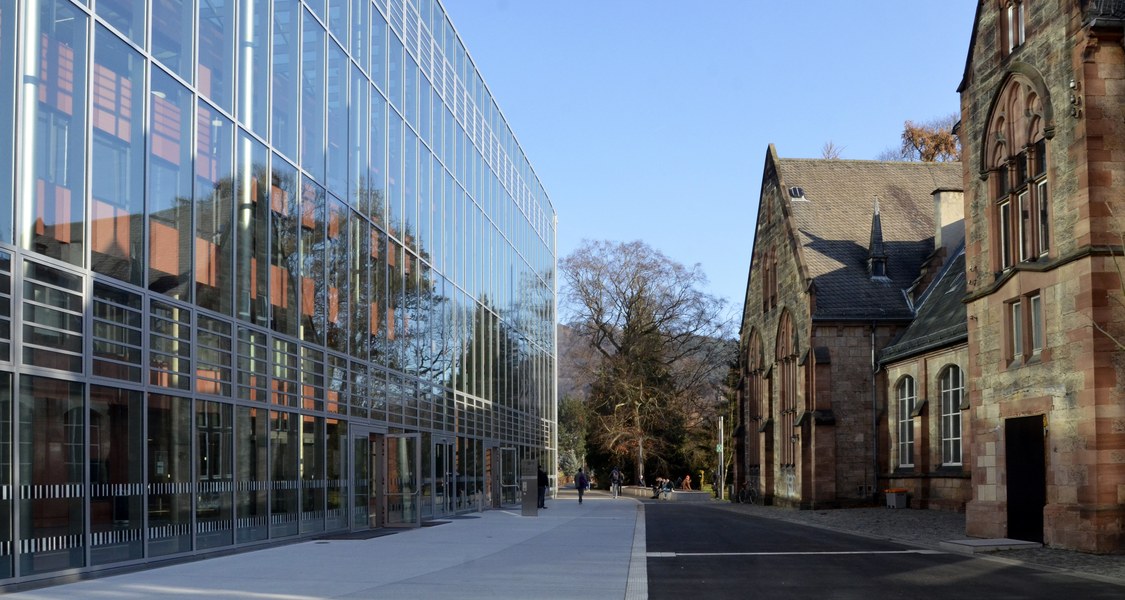 View of the Botanical Garden between the University Library and the Schäferbau building.