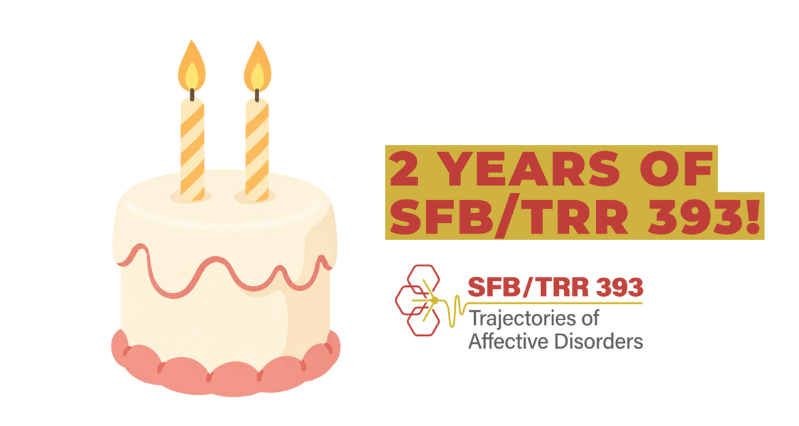 The picture shows a cake with two candles symbolizing the 2nd birthday of the CRC 393.